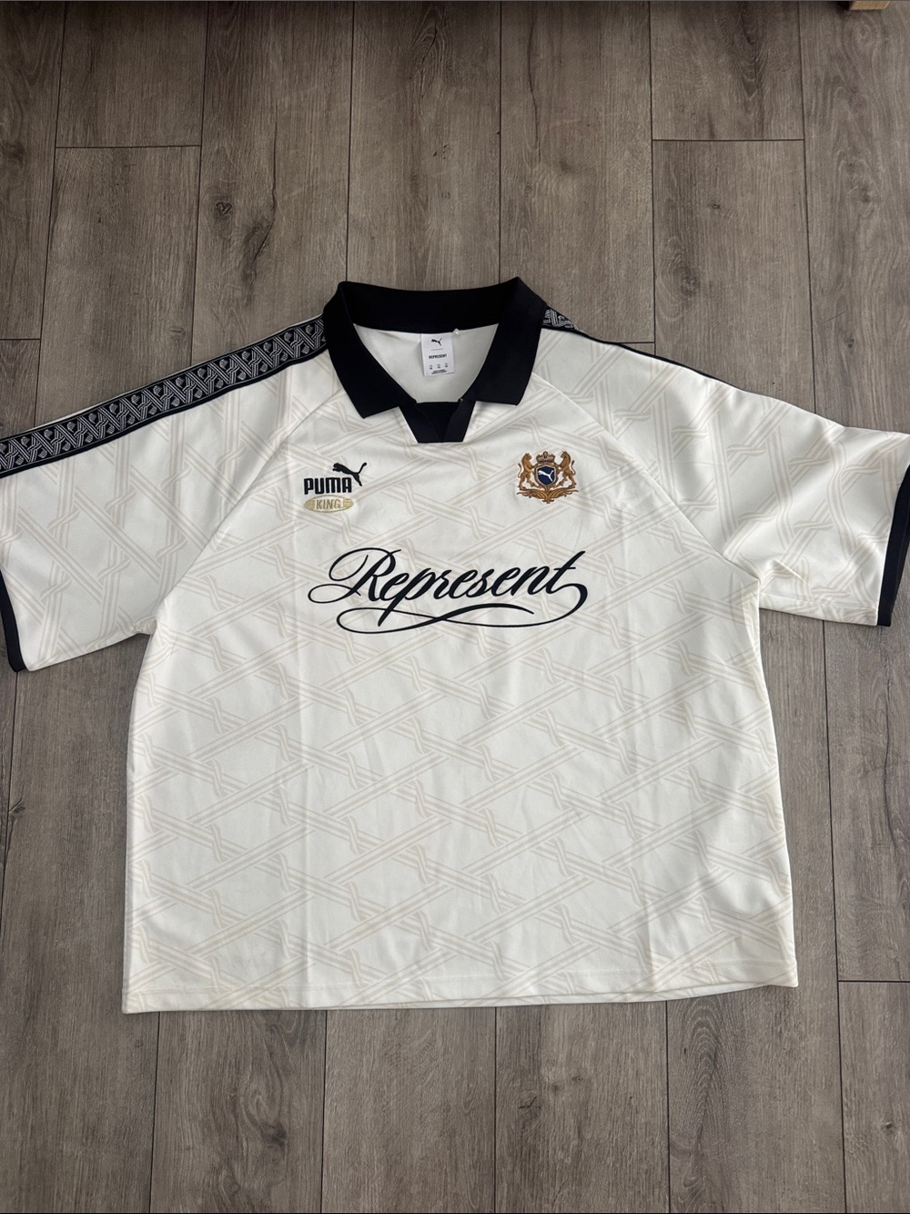 Puma Cream/Black 'Represent' Script Soccer Jersey